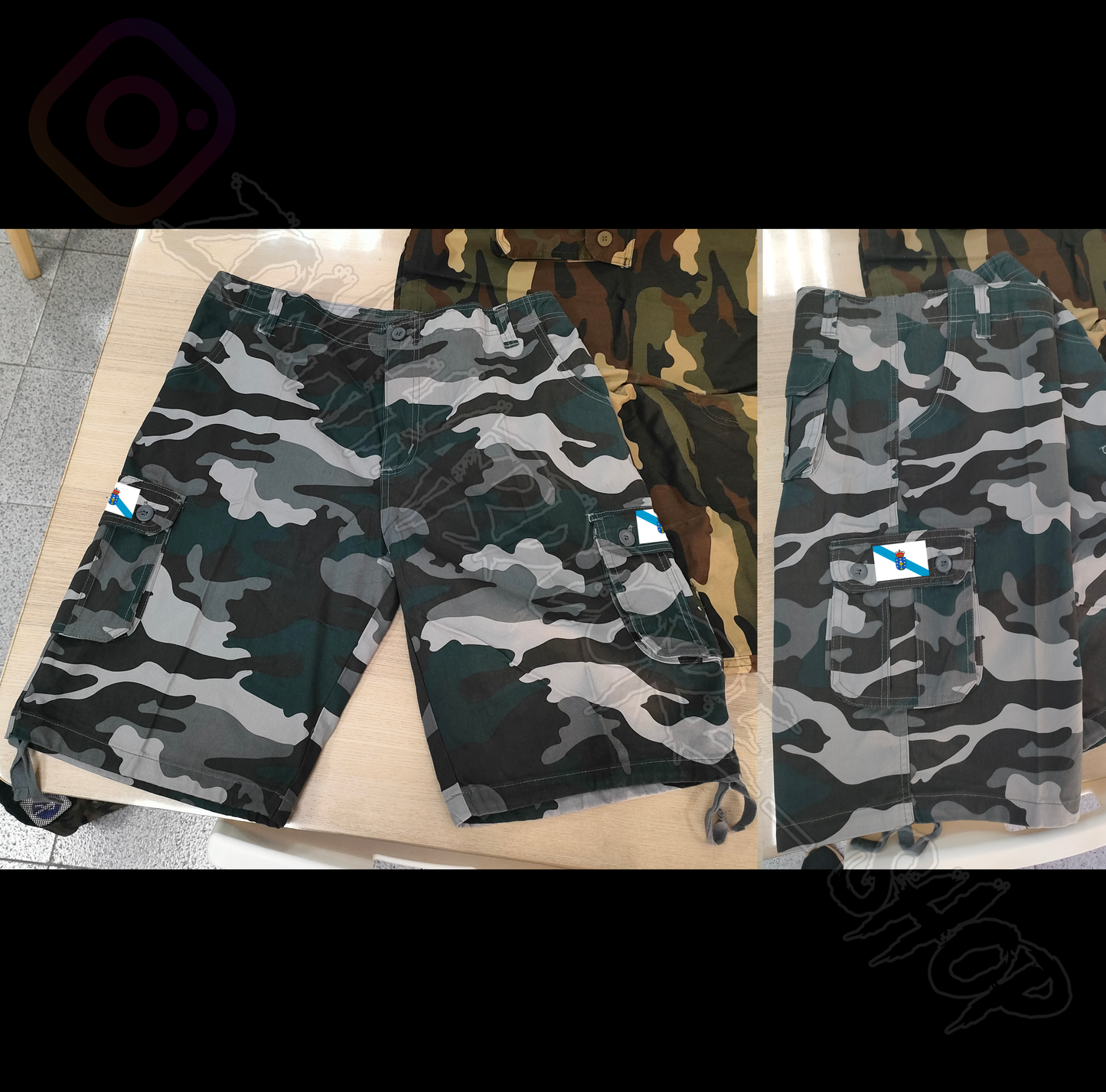 Pantalones camuflaje con banderas