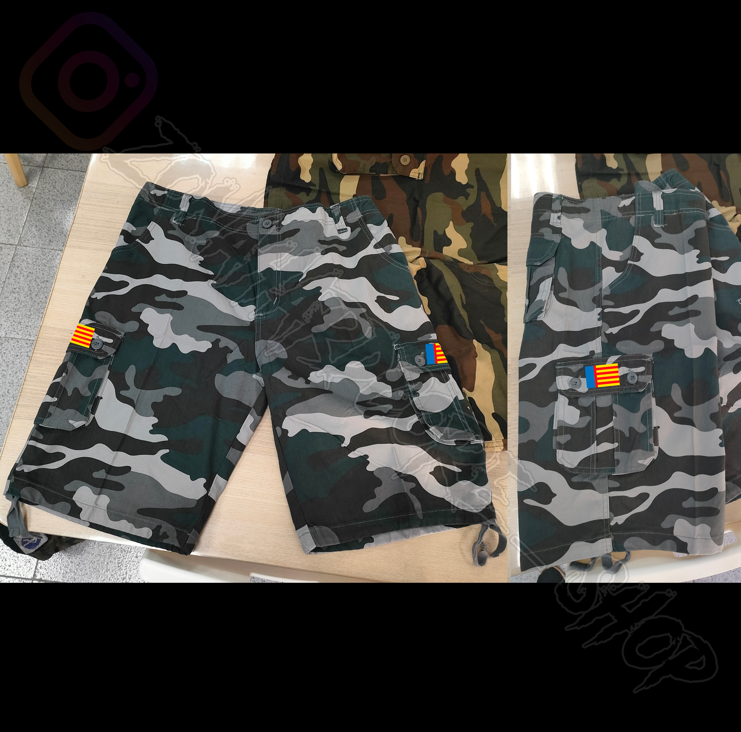 Pantalones camuflaje con banderas