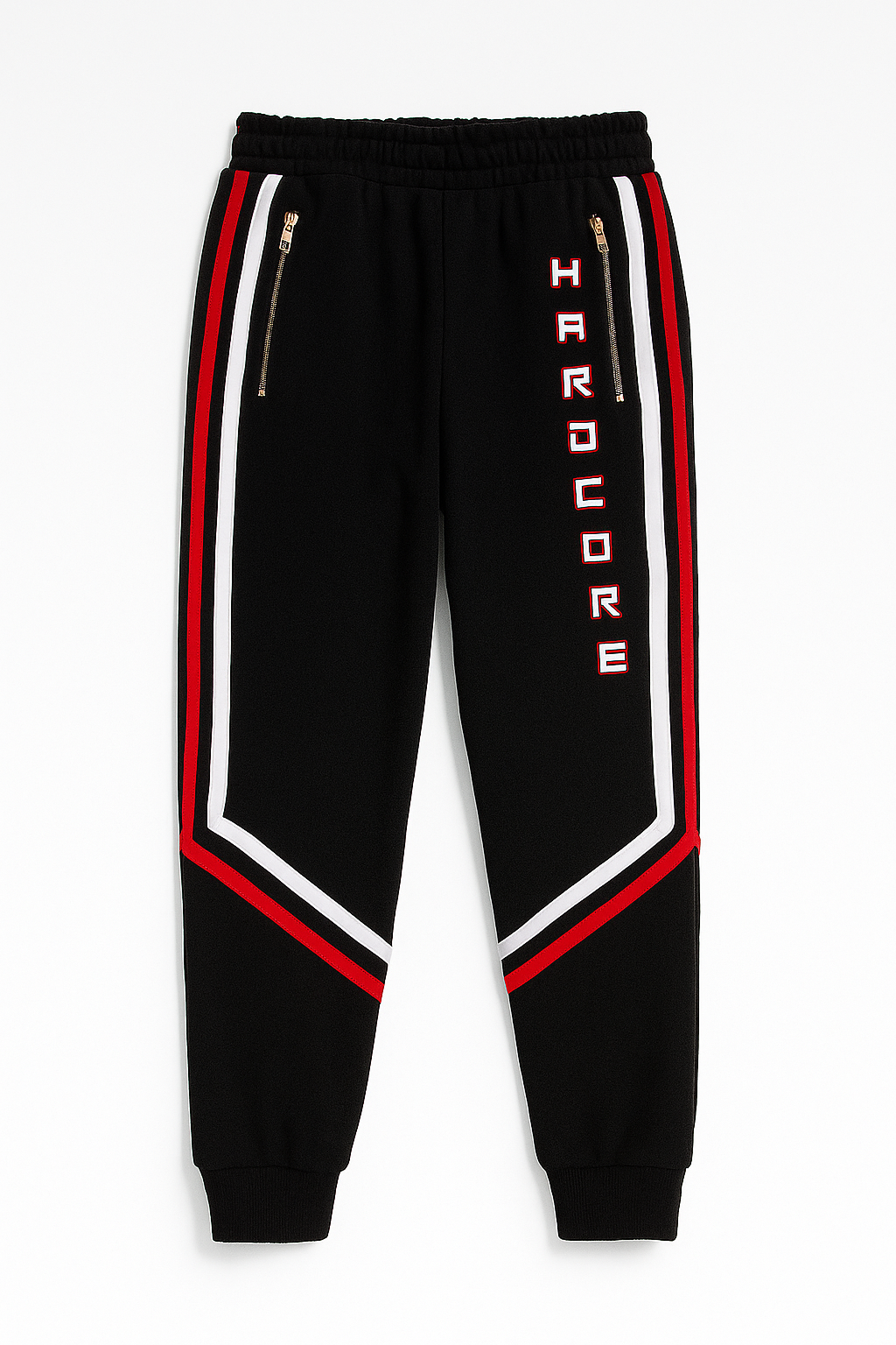 Pantalones Hardcore bordados detalles blancos y rojos - zona hardcore