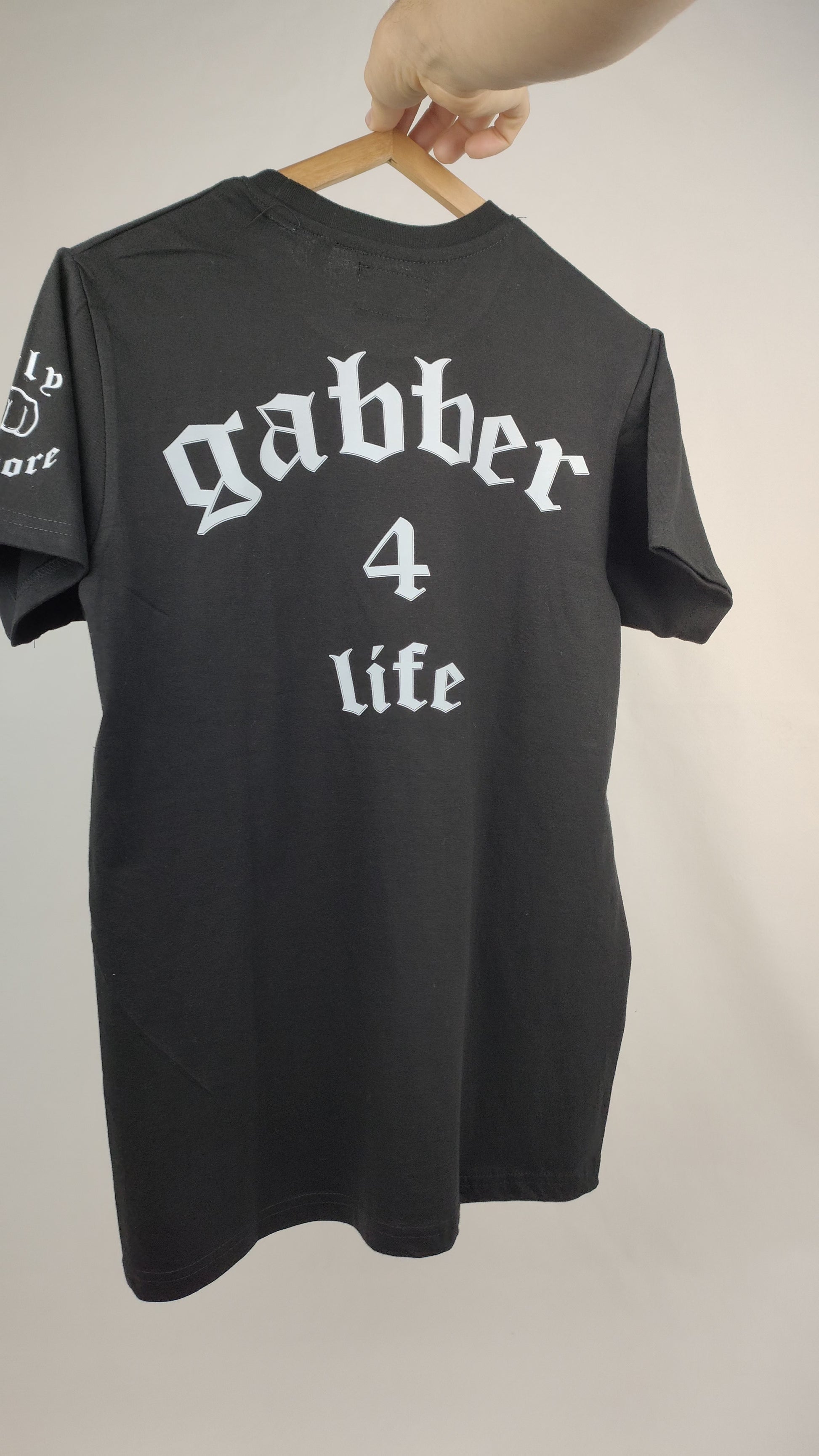 video Camiseta early gabber negra diseño blanco - Zona Hardcore